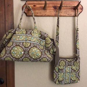 Vera Bradley Overnight Bag & Matching Cross Body